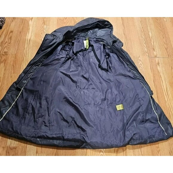 SOIA & KYO Grey Brushed Down Puffer Long Coat Jacket Sz XS EUC Quiet Luxury Warm - Picture 4 of 13